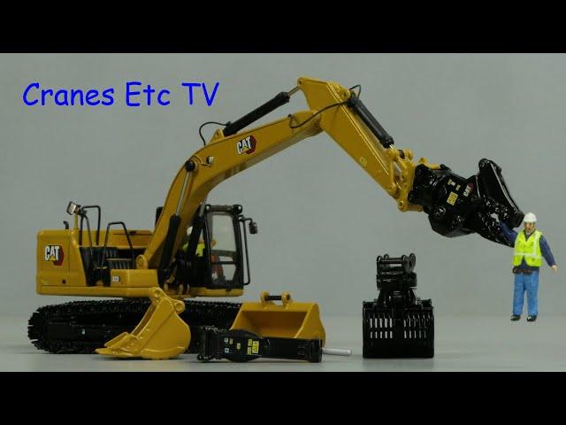 Diecast Masters Caterpillar 323 Next Gen with Work Tools by Cranes Etc TV