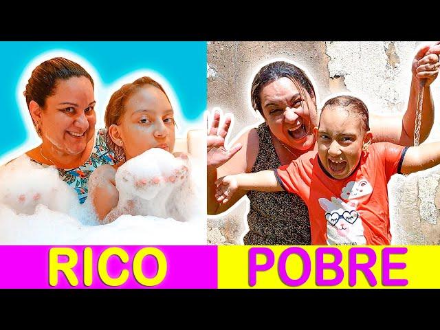 Rico VS Pobre em Rotina da Manhã - Família MC Divertida