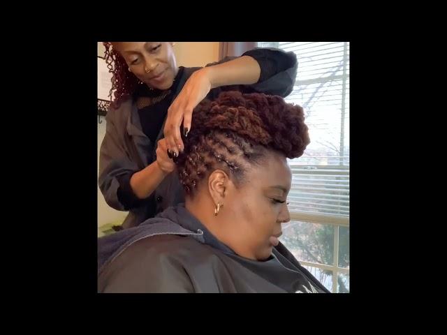 How to style locs without pins. JW Salon Styles Hawk Updo Loc maintenance