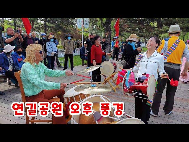 연길공원 오후 풍경 여기저기 춤판 중국 연변 朝鲜族特色广场舞 中国延边延吉公园