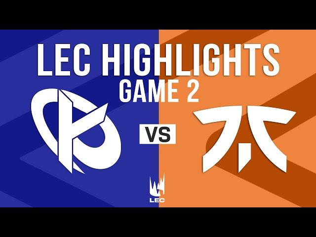 KC vs FNC Game 2 Highlights | LEC 2025 Winter Playoffs Round 4 | Karmine Corp vs Fnatic G2