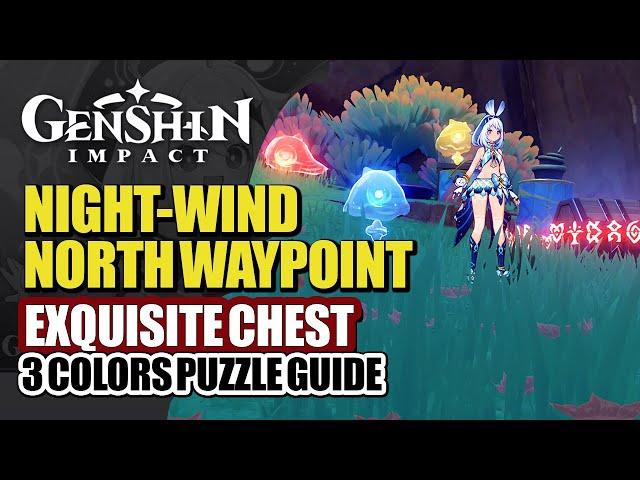 Three Colors Exquisite Chest Quick Guide | Waypoint North Of Night-Wind Tribe | Genshin Impact 5.2