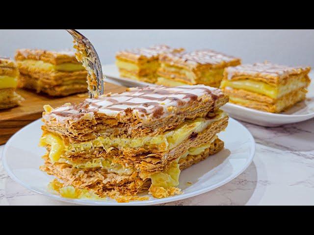 Mille Feuille Recipe کیک فرانسوی بار اول پختم  فامیل را  مشتری همیشگی ساخت 🫠