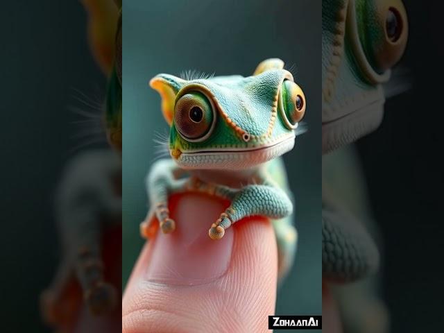  Adorable Tiny Chameleon With Big Eyes! Too Cute to Handle!  #cuteanimals #tinycreatures