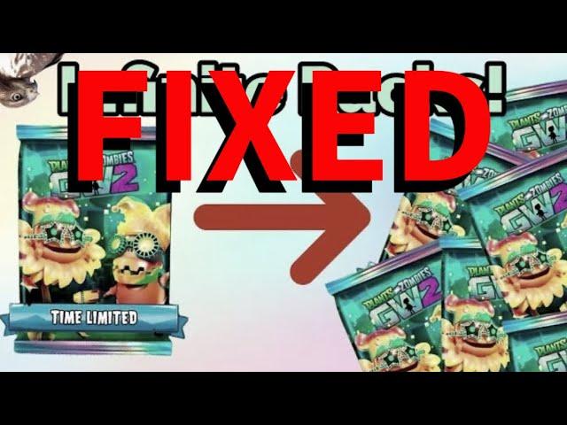 FIXED PACK DUPLICATION GLITCH! | PvZ Gw2 Infinite Pack Dupe Glitch!