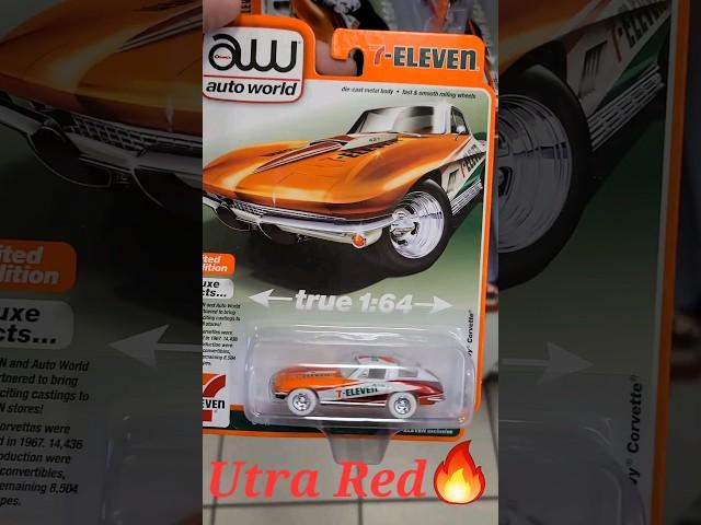 Autoworld 7-Eleven Exclusive 1967 Chevy Corvette Ultra Red Chase  #diecast #autoworld #ultrared