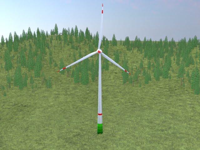 Windkraftanlage E82 H-162 Rotor-Durchmesser 162 m mit Animation
