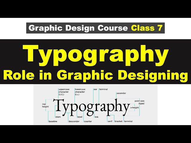 Typography in Graphic Design-Urdu/Hindi || Graphic Designing Course Class 7