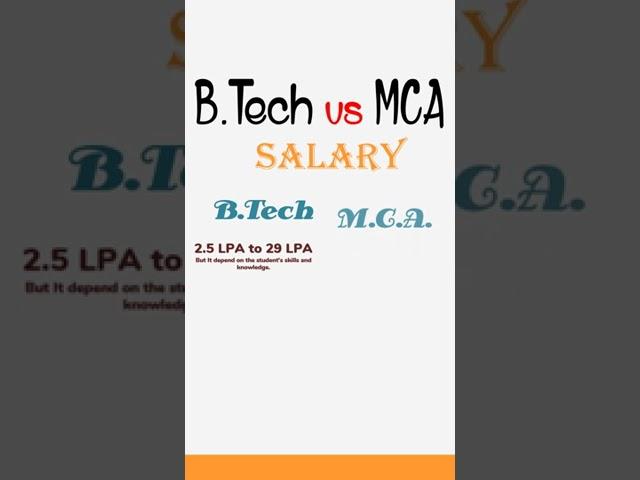 BTech vs MCA Ke Baad Kitni Salary Milti Hai | Salary After BTech vs MCA | BTech vs MCA Which Is Bett