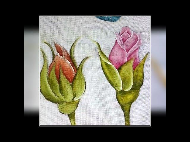 veja como pintar botão de rosa, pintura em tecido