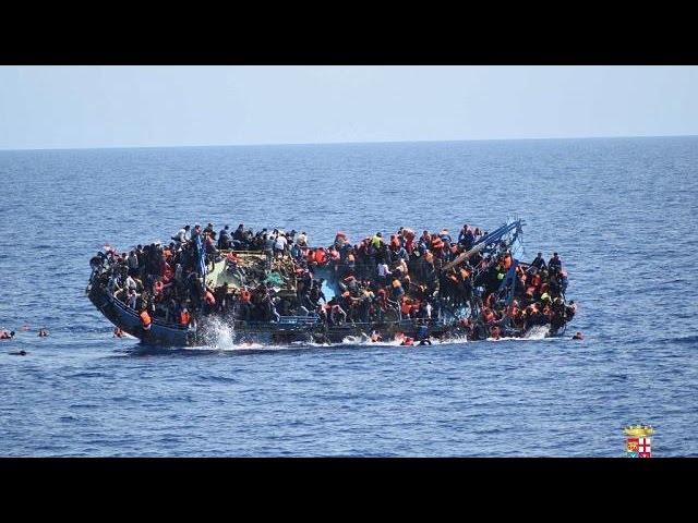 Migrant boat capsize off Libyan coast caught on camera