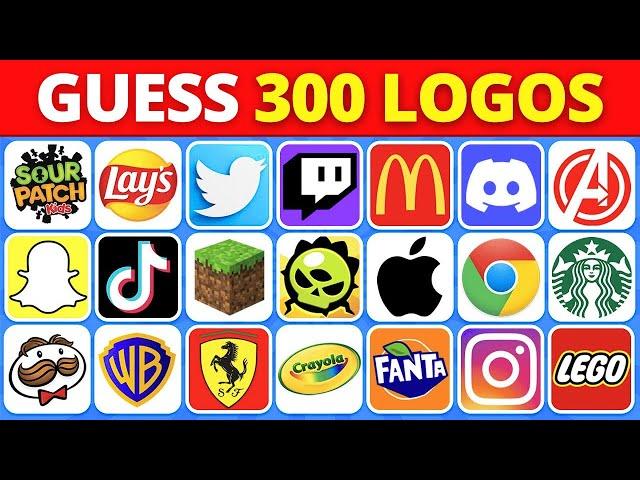 Guess The Logo in 3 Seconds | 300 Famous Logos | Logo Quiz 2024