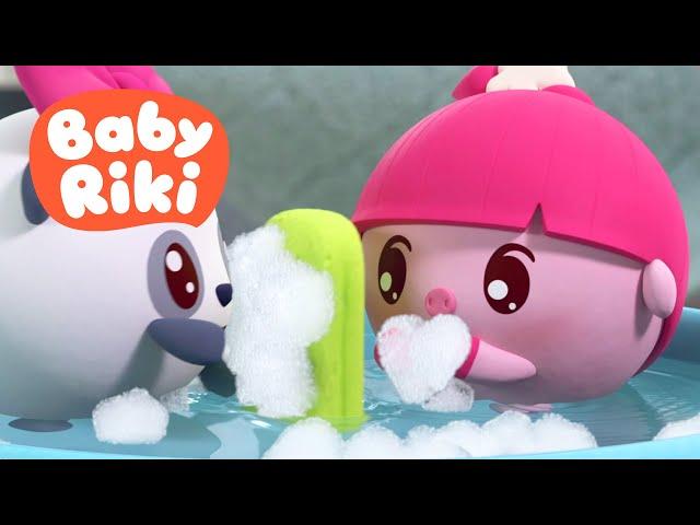 BabyRiki RO - Grohi și Pandy fac baie  Desene animate educative copii