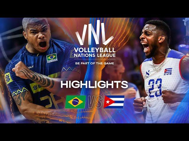 Brazil  vs. Cuba  - Highlights | Week 1 | Men's VNL 2025