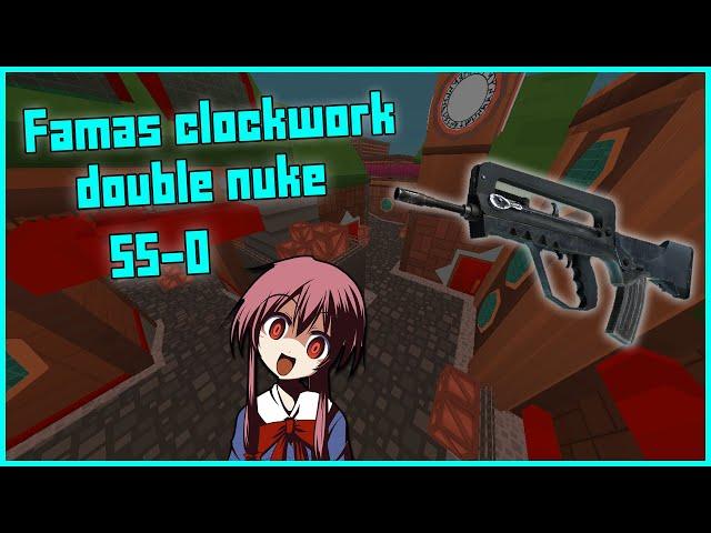 famas double nuke on clockwork | krunker.io