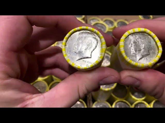 Insane Half Dollar Hunt- Over A Roll Of Silver Found!! Coin Roll Hunting Half Dollars!