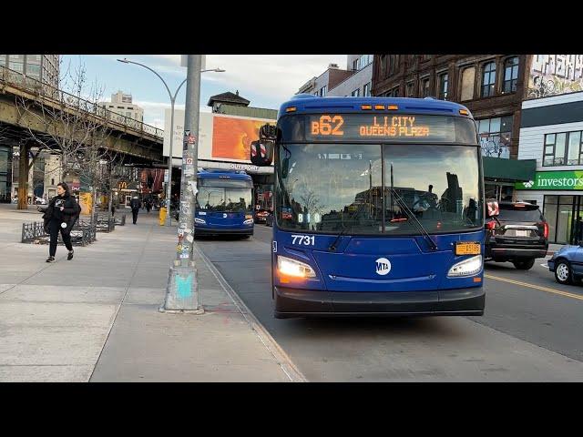 MTA B62 bus #7731 full ride from Washington Plaza to 28 St & Queens Plaza (last stop).