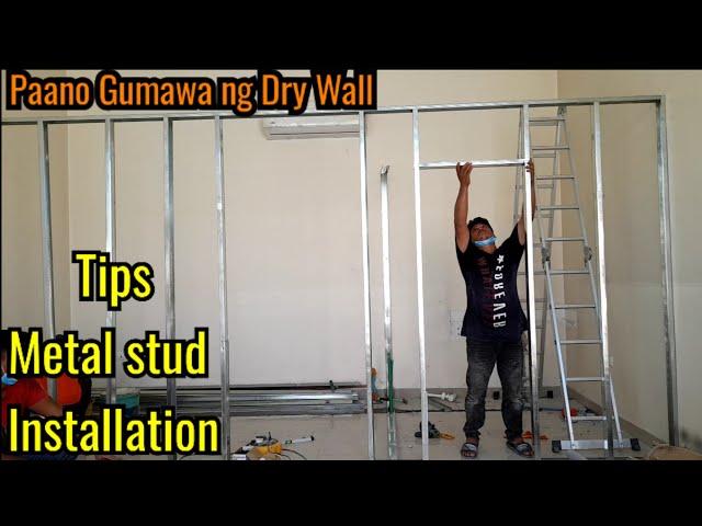 Metal Stud installation Fiber Cement board HARDIFLIX. DIY Dry Wall. Paano Gumawa ng Dry Wall.