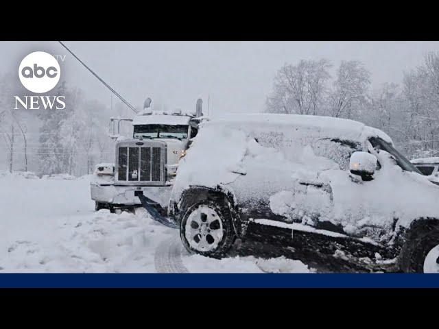 First major snowfall of the season slams Northeast