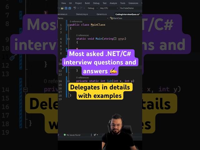 What are delegates in C# - Most asked .NET interview questions #shorts #coding #csharp #dotnet