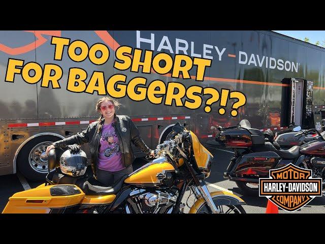 Too Short to Ride Baggers? - Short female on NEW Harley Davidson's!!