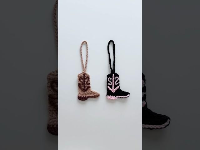 [Crochet with me] 카우보이 부츠 키링Crochet Cowboy Boots Keychain #코바늘 #키링 #crochet