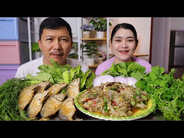 ซุบมะเขือกับปลาทูทอดกรอบๆ ผักแกล้มมาเป็นสวนเลยจ้าวันนี้แซ่บคัก 24 มิถุนายน พ.ศ.2568