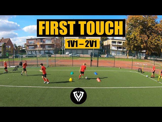 First Touch - 1v1 - 2v1 | Football - Soccer Exercises (U11 - U12 - U13 - U14 - ...)