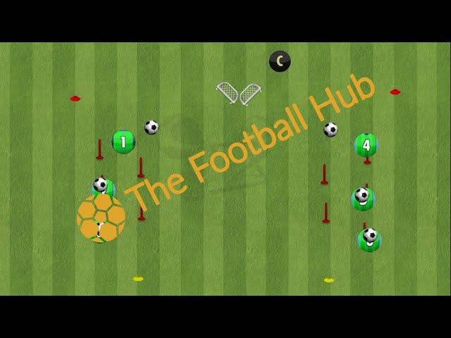 Dribbling and Passing accuracy Drill from The Football Hub!