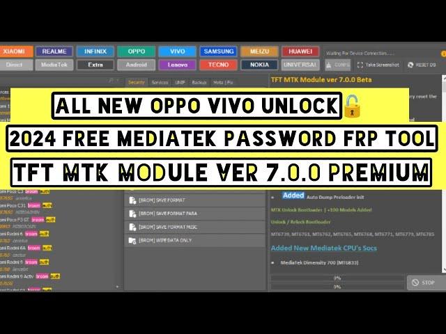 TFT MTK Module ver 7.0.0 Beta Tft Unlock Tool internet MTK Module V7.0 PRO Tool Error Fixed Version