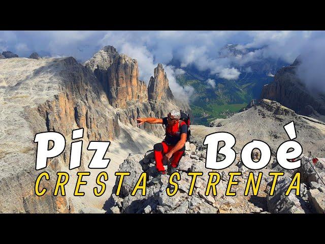 Piz Boè m.3152, Cresta Strenta m.3125 e Eiseespitze m.3009 | Rifugio Frank Kostner al Vallon