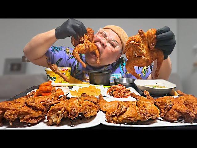 Whole fried chicken Mukbang Eatingshow