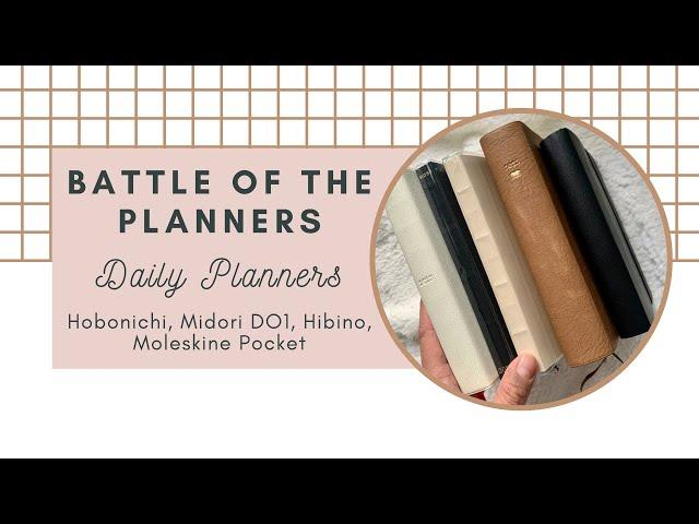 Battle of the Planners - Daily Planner Comparison - Hobonichi, Hibino, Midori DO1, Moleskine Pocket