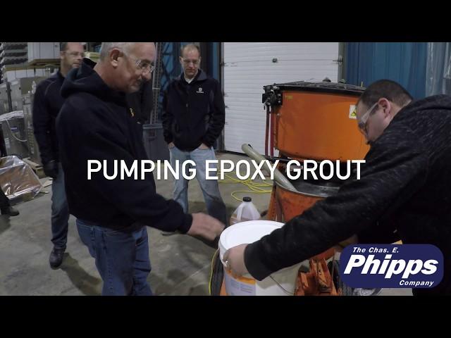 Mixing and Pumping BASF 648 Industrial Epoxy Grout with Quikspray Carrousel