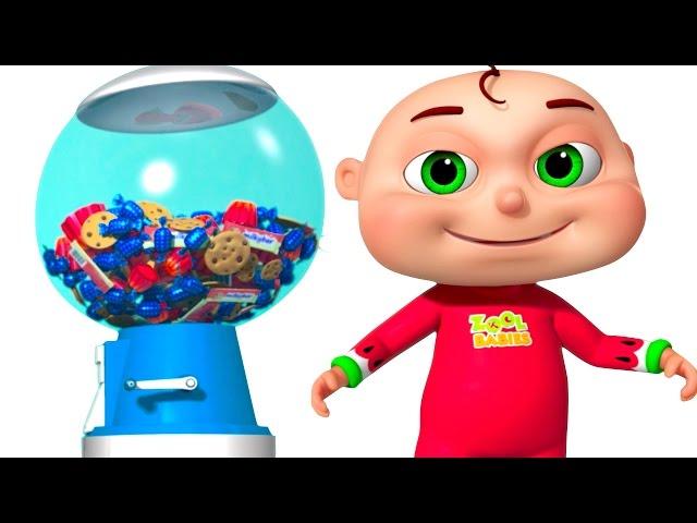 Five Little Babies Playing Ball Machine | Zool Babies Fun Songs | Surprise Ball Machine For Kids