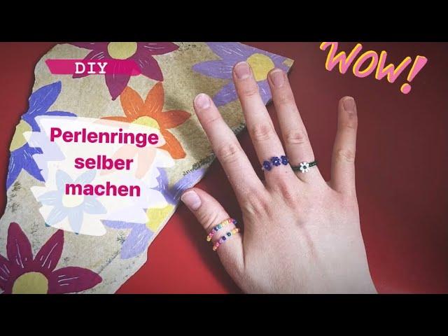 Perlenringe mit Blumen selber machen DIY | Basics: Kreuzknoten, Perlennadel, Blumenmuster