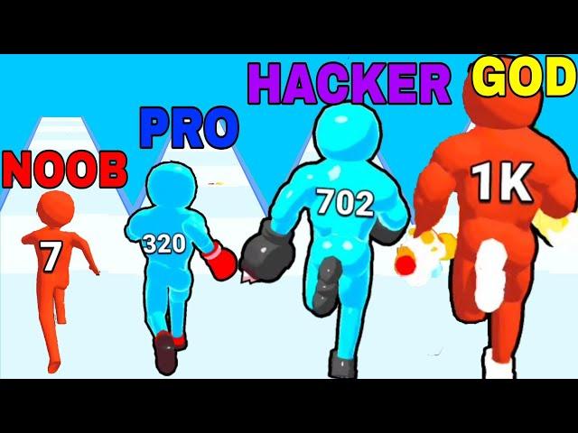 NOOB VS PRO VS HACKER VS GOD in Runner Up! |Version 3