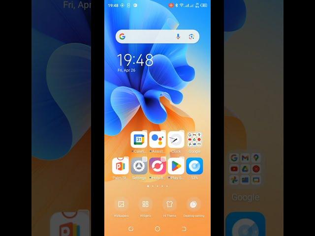 Displaying the last viewed screen and scrolling through them in a circle in a Tecno smartphone