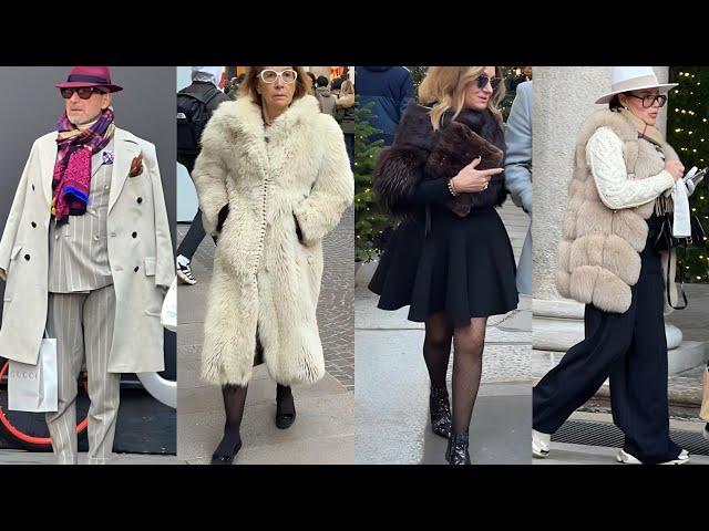 THE NEWEST WINTER OUTFITS FASHION | DECEMBER 2024 MILAN STREET STYLE  || ITALIAN'S SHOPPING WALK