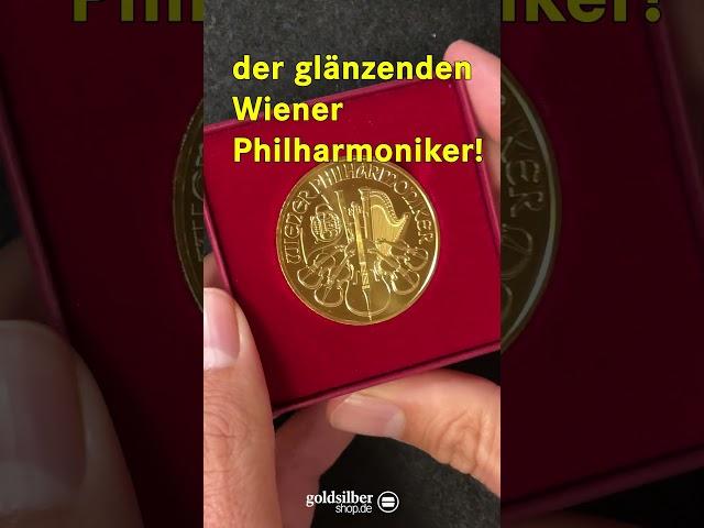 Goldmünze Wiener Philharmoniker im weihnachtlichen Etui als Geschenkidee!