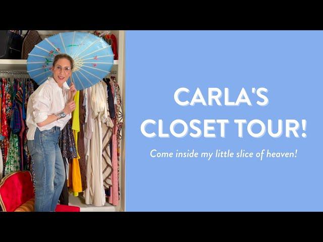 Carla's Closet Tour! | HUGE Closet with Spiral Staircase & Fireplace! | Over-Fifty Fashion