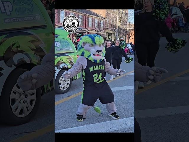 Dunkin the River Lion shows off his festive spirit in the Niagara on the Lake #SantaClaus #Parade