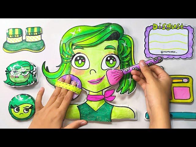 [Paper diy] INSIDE OUT 2 Disgust Blind Bag | Makeup + Skincare + Outfit | ASMR