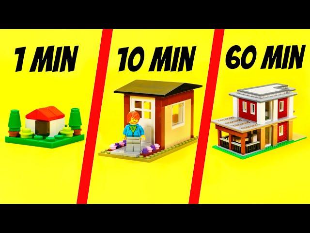 LEGO 1 vs. 10 vs. 60 MINUTE HOUSE