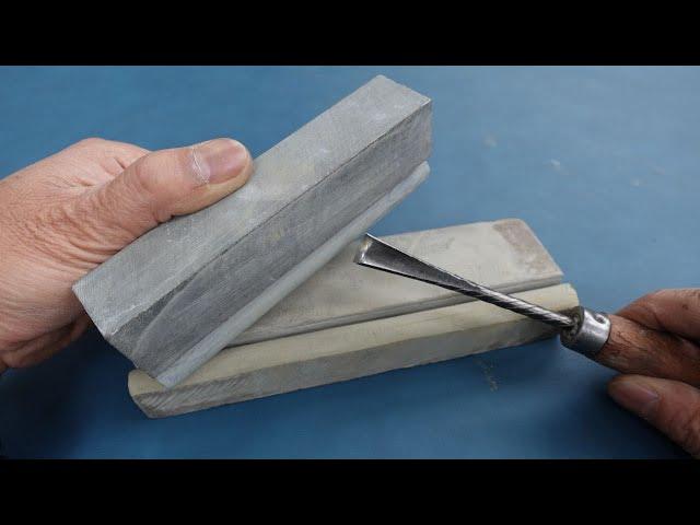 How to sharpen a chisel curved as sharp as a razor!  Sharp razor