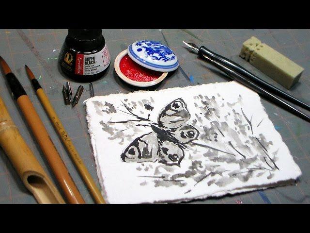 Easy Butterfly Ink Wash Tutorial