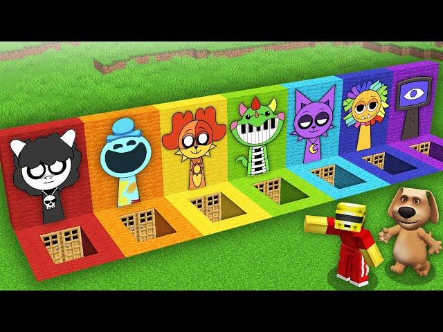 SURVIVAL IN POPPY PLAYTIME 4 | INCREDIBOX SPRUNKI BASEMENT in Minecraft - Gameplay - Animation !