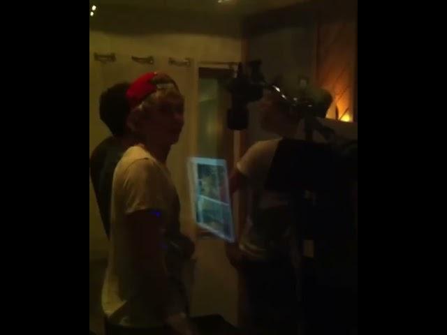 Unseen video of One Direction recording LWWY in the studio via Carl Falk Gramer's IG