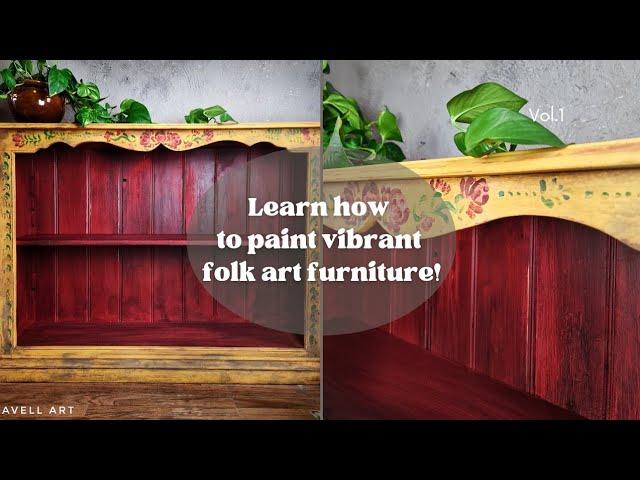 How to Paint Colourful & Rustic Folk Art on Furniture | DIY Painted Furniture