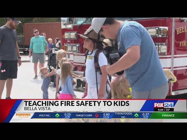 Bella Vista Fire Department teaches kids to put out simulated fire